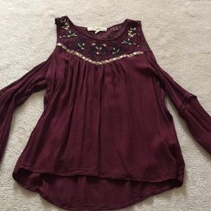 Lace cold shoulder top